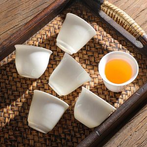 TEAWARE SETS 4 PC/LOT SOLID COLAG RU KIGN TEACUP HANDMADE TEA BOLK CERAMIC COFFEP PORCELAIN SET ACCESORIERS Singel Drinkware