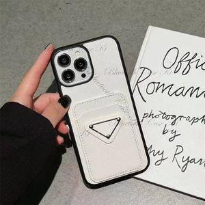 Luksusowa designerska skórzana karta Pocket Telefon dla iPhone 15 Pro Max 14 13pro 12 11 Pro Max 15 Plus 14 Pro XR XSMAX XS 8PLUS Moda Trójkątna tabliczka znamionowa Portfel Cage Cover