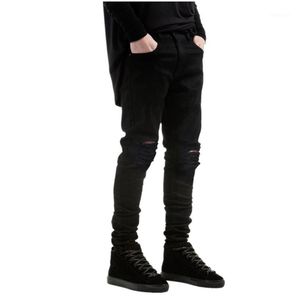 Men039s Jeans Fashion Brand Men Black Skinny Ripped Stretch Slim Hip Hop Swag Denim Motorcycle Biker Pants Jogger17846717