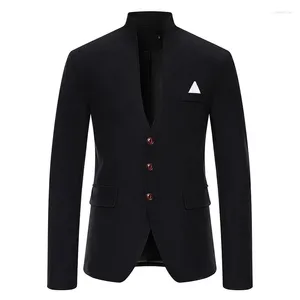 Abiti da uomo Giacca da uomo in colore nero di successo Giacca slim fit Casual Abito solido a tre bottoni Separato da uomo Blazer da ballo di nozze Hombre