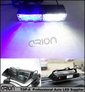 Super Bright S2 16 LED BLÅWHITE DASH Emergency Car Police Strobe Flash Light 18 Flashing Lights8557015