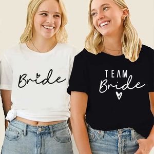 Koszulki damskie Blouses Evjf koszulki dla kobiet Bachelorette Party T-shirt Team Bride Bachelorette Dopasowane ubrania Bridal Party Tops Bachelorette TEE YQ240120