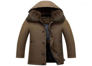 Men039s Down Parkas Russia Winter Coat Jacket White Duck Thick Warm Fur Collar Detachable Hat Men Windbreakers Overcoat5085546