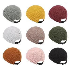 Berets Knitted Hats For Women Adjustable Elastic Cord Pullover Ski Cap Winter Mens Caps Ladies Woolen Guapi Hat