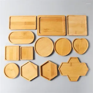 Banyo Aksesuar Seti Ahşap Bambu Çay Çoklu Boyutlu Yastık Pedi Coasters Kalp -şekilli eliptik altıgen dikdörtgen