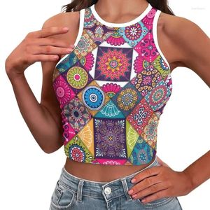 Canotte da donna Mandala Stampa Sexy Crop Top Abiti Casual Canottiere con bretelline Streetwear Drop Ship Senza maniche Canotte femminili Ropa De Mujer