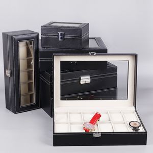 2/3/4/5/6/8/10/20/24 Slots Wrist Watch Box Watch Holder Storage Case Organizer PU Leather Watch Double Layer Display Box