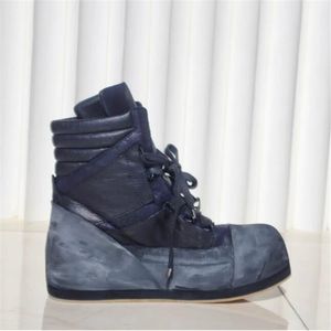 Original Designer Handmade Retro Real Leather Man Boots Luxurious Quality Thick Sole Punk Botas