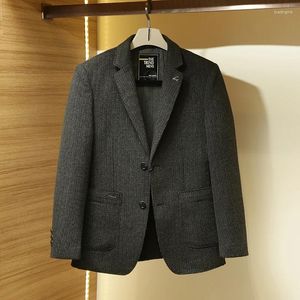 Ternos masculinos 2024-negócios tendência casual estilo italiano fino ajuste confortável moda anfitrião viagem xadrez casamento masculino blazer terno de lã