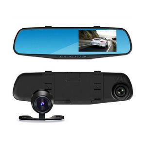 Doppia fotocamera per auto DVR specchietto retrovisore Dashcam 4,3 pollici 1080P Full HD 170° ampio angolo di visione visione notturna registrazione del ciclo G-sensor