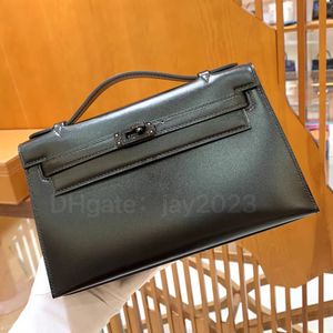 Caixa de bolsa de designer 10S Mini22cm All Black totalmente artesanal Bolsa best-seller Bolsa de luxo Linha de cera Costura de linha de ponta de alta personalização