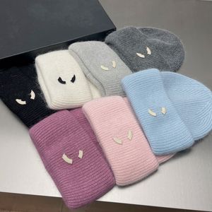 P style Children Rabbit hair hats Fashion letter cap for kids fall winter girls boys soft warm beanies A9024