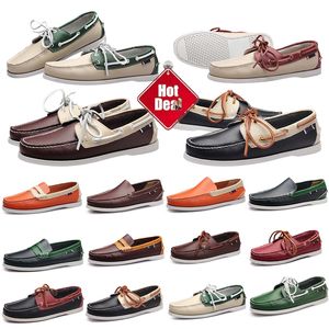 GAI GAI GAI Brand Printed Pattern Men Dress Shoes Flat Casual Shoe Business Office Oxfords Genuine Leather Designers Metal Buckle Suede Loafer 38-45