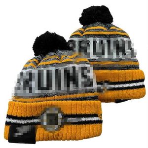 Bruins Beanie Boston Sticked Hats Sports Team Baseball Football Basketball Beanies Caps Women Men Pom Fashion Winter Top Caps Sport Knit Hatts A1