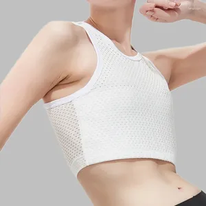 Women's Shapers Out Breathable Chest Binder Women Lesbian Tomboy Corset Top Summer Thin Short Vest Underwear Les Tank Hollow