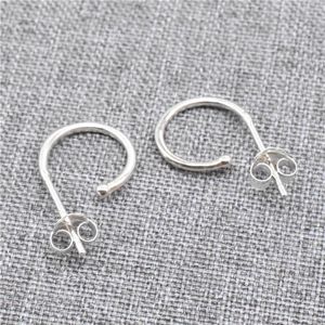 Studörhängen 5 par 925 Sterling Silver Earring Posts With Bead Head Ear Wire Hooks