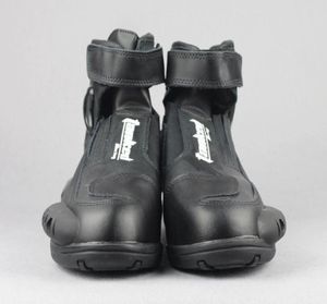 Wysokiej jakości zbiornikowe skórzane buty motorowe buty motocyklowe Mężczyźni wyścigi botas motocross Rozmiar 404142434445 T75090 Black6670788