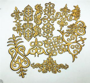 50 pezzi grande oro e argento costume floreale finiture ferro da cucire su ricamo patch pizzo applique fai da te per craft2069341