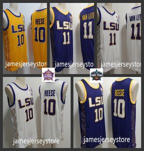 Mens Lsu Tigers White Basketball Game Jersey #11 Hailey Van Lith #10 Angel Reese Men Women