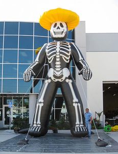 Atacado esqueleto inflável gigante de halloween de 26,2 pés, estrutura de decoração de halloween ao ar livre, balões de modelo masculino