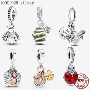 Hot New Sier Glow-In-The-Dark Firefly Dangle Charm Pendant Bead Fit Original Bracelet Charms For Women DIY Jewelry