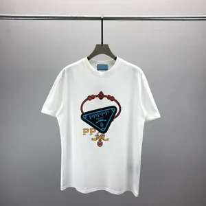 メンズプラスティーポロス2024SS春と夏の新しいハイグレードコットンプリント短袖ラウンドネックパネルTシャツサイズ：M-L-XL-XXL-XXXLカラー：ブラックホワイト651