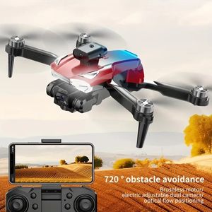 Drone WiFi FPV med 2 kameror med servojustering, fyrsidiga infraröd hinderundvikande funktion, optisk flödespositionering och borstlös drönare