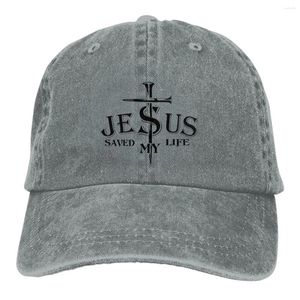 Cappellini da baseball Gesù mi ha salvato la vita Cappelli da camionista Merchandise Classico berretto da baseball lavato invecchiato novità per unisex regolabile