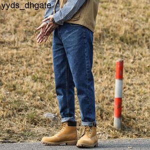 Purple Jeans Casual Mens Style Vintage Cargo Denim Pants Male Streetwear Ankle-length Harem Pant for Men QZQN