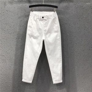 Frauen Hosen Übergroße Denim Büro Dame Baggy Jeans Für Frauen Casual Taste Koreanische Mode Taschen Elastische Taille Pantalon Femme Y2k