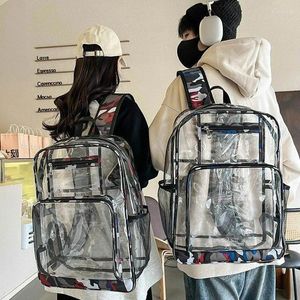 Sacos escolares Jelly Bag Mulheres Mochila Grande Capacidade 2024 Verão Impermeável Transparente Praia Viagem Natação Itabag