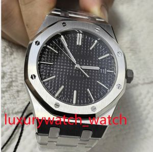 ZFF 41 mm Uhr V2 15400, ultradünn, 9,8 mm, Tauchgang, Kal. 3120, Automatik-Herrenuhren, Saphirglas, wasserdicht, schwarz, blaues Textur-Zifferblatt, Stickmarker, 904L-Stahlarmbanduhren