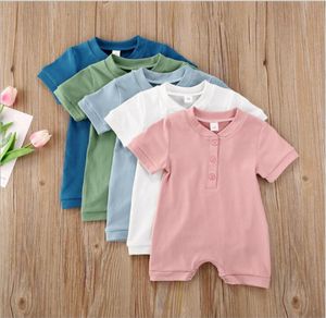 Kids Designer Clothes Baby Rompers Candy Solid Jumpsuits Boys Short Sleeve Onesies Pants Bodysuits Boutique OnePiece Climb Clothi1983304