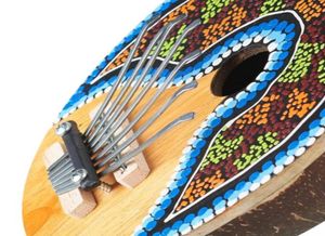 Kalimba Thumb Piano 7 Keys Tunable Coconut Shell Painted Music Instrument Tunable Coconut Shell Painted Musical Instrument Whole2315321