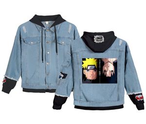 Japan Anime Winter Mens Jacket and Coat Uzumaki Sasuke Hooded Denim Jacket Fashion Mens Jean Jackets Outwear Male Cowboy4713398