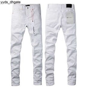 Purple Jeans 2023 herrvarumärke Slim Fit Skinny Solid White Denim Pants Streetwear Pants N83G