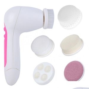 Gadżety zdrowotne 5 w 1 mini czyszczenie twarzy Exfoliator Spin Brush Beauty Care Mas Electric Cleansing Skin Masr Drop dostarczanie DH4S3