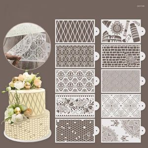 Baking Moulds Fondant Cake Mesh Stencil Stamps Stencils Embossing For Decorating Tool Plastic Spray Mold Cookies Chocolate Drawing Painting