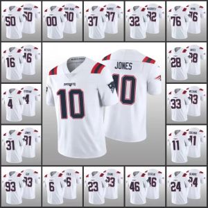 02B Jersey New England''''''''Men #11 Julian Edelman 10 Jones 4 Jarrett Stidham 6 Nick Folk '' '' Kadın Gençlik Özel Beyaz Buhar Lim