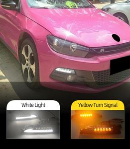 1 VW Scirocco için Set Araç Ön LED DRL DRL Scirocco 2008 2009 2012 2011 2012 2013 2014 2015 Amber Dönüş Sinyali Işıklar Gündüz Koşu Işıkları LightsSig4051772