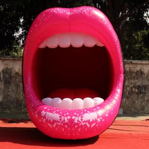 Inflatable Bouncers Stage background props red giant inflatable lip aerated opening mouth for single party decororation