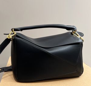 10A quebra-cabeça designer saco de couro genuíno bolsa de ombro balde mulher sacos embreagem totes crossbody geometria quadrado contraste cor retalhos hdmbags2023