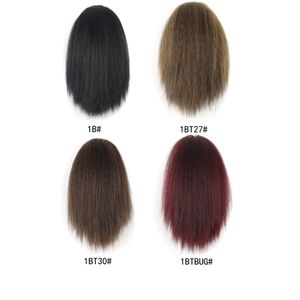 Sentetik Saç Uzantıları Yaki Ponytails Halat At kuyruğu Çizim Yüksek Sıcaklık Fiber 1B Kinky Düz 1BT27#