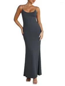 Casual Dresses Women Slip Dress Spaghetti Straps Backless Solid Cocktail Summer Long For Partywear