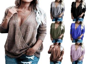 Women039s Sweaters Womens Sweater Winter Clothes For Women Pullover V Neck Hair Stitching Casual Style1736100