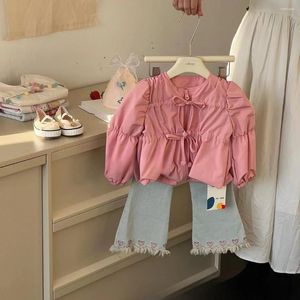 Куртки для девочек Jakcet, весна 2024, детский кардиган, повседневное пальто, оптовая продажа