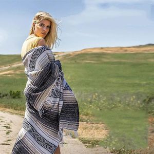 Cobertores feitos à mão xale borla cobertor autêntico macio super multicolor geométrico mexicano absorvente ao ar livre com praia artesanal