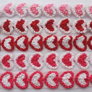 Accessori per capelli 40 pz/lotto 9 cm San Valentino Grande Chiffon Rosa Cuore Applique Per Il FAI DA TE Neonate Fascia Copricapo Vestiti Da Cucire