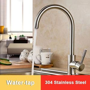 Bathroom Sink Faucets Kitchen Faucet And Cold Mixed Water Rotating Washbasin Basin Brushed Lead-free 304 Stainless Steel Tap