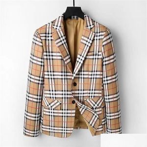 Mens Suits Blazers 2023 Designer Fashion Suit Blazer Jacket Coat Stylist Plaid Striped Long Sleeve Casual Party Sport Hoodie Fall/Wint Dh35H
